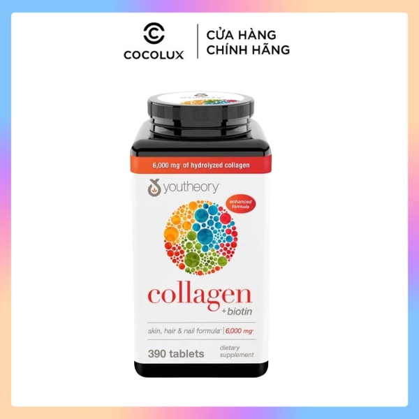 Viên Uống Youtheory Collagen Biotin 6000mg Cocolux
